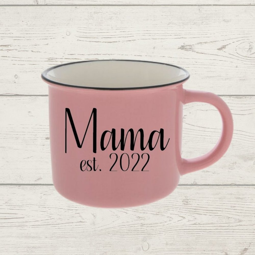 Mama est. 2022 Pastel Ceramic Mug